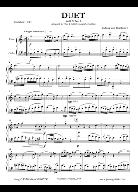 Free Three Duets Woo 27 by Ludwig van Beethoven sheet music