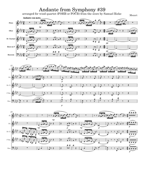 Andante con moto from Symphony No.39 in E-flat major, K.543 – Wolfgang Amadeus Mozart
