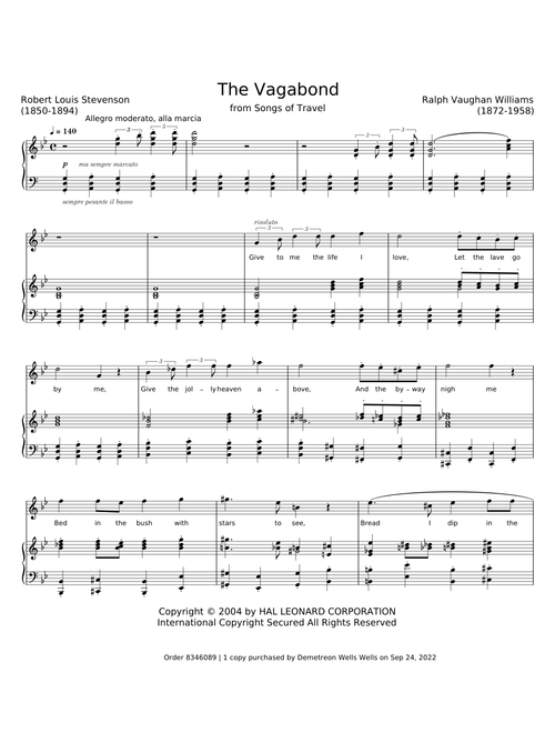 The Vagabond - Ralph Vaughan Williams