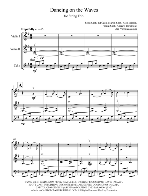 Dancing On The Waves (Arr. Veronica Joines) - We The Kingdom (String Ensemble)