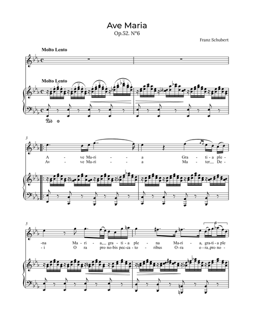Ave Maria Schubert - Soprano in Eb (Arr. Alex Nunes Rodrigues) - Franz Schubert (Vocal Solo)