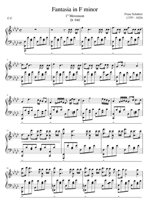 Fantasia in F Minor for Four Hands, D. 940 – Schubert Sheet Music