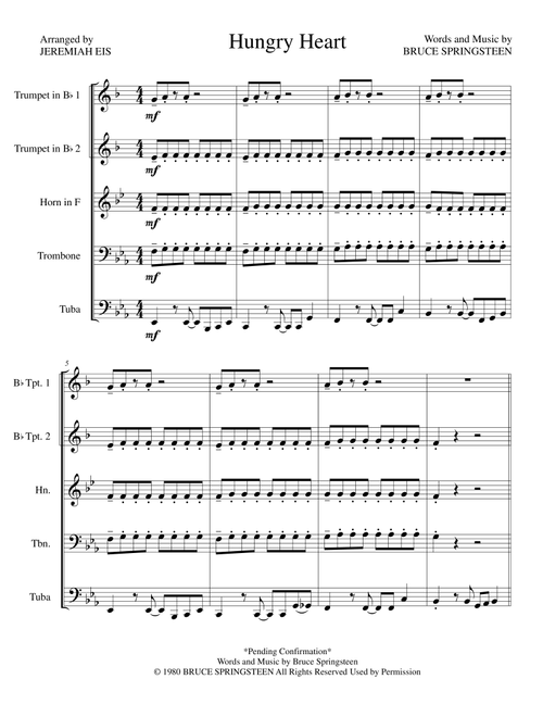 Hungry Heart (Arr. Jeremiah Eis) - Bruce Springsteen (Brass Ensemble)