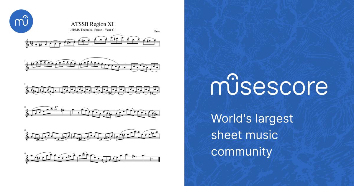 ATSSB Region XI for Flute Sheet Music for Flute (Solo) | MuseScore.com