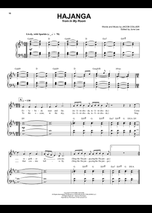 Hajanga Sheet Music with Chords for Piano, Accordion, Organ