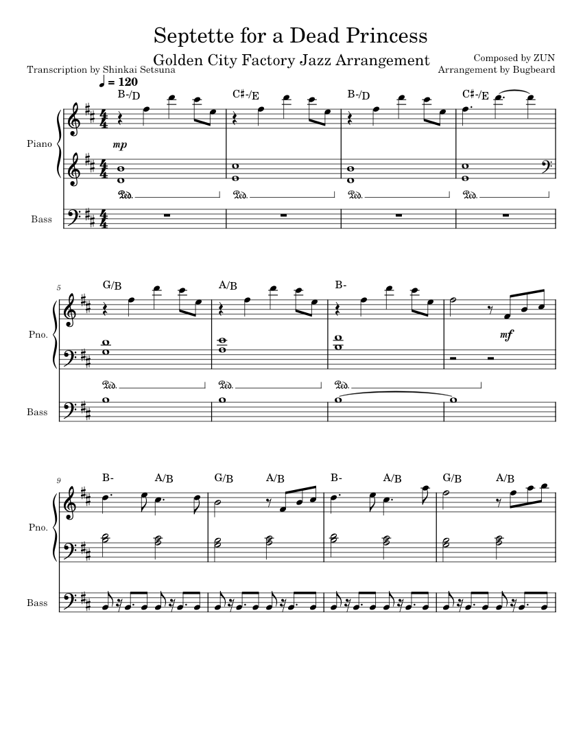 Septette for a Dead Princess -- Touhou Jazz Piano by Golden