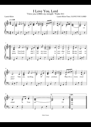 Play Official version of I Love You, Lord Sheet Music by Laurie Klein ...