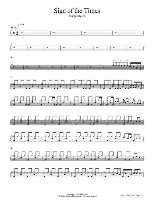 Sign Of The Times (Arr. COPYDRUM) - Harry Styles (Drums)
