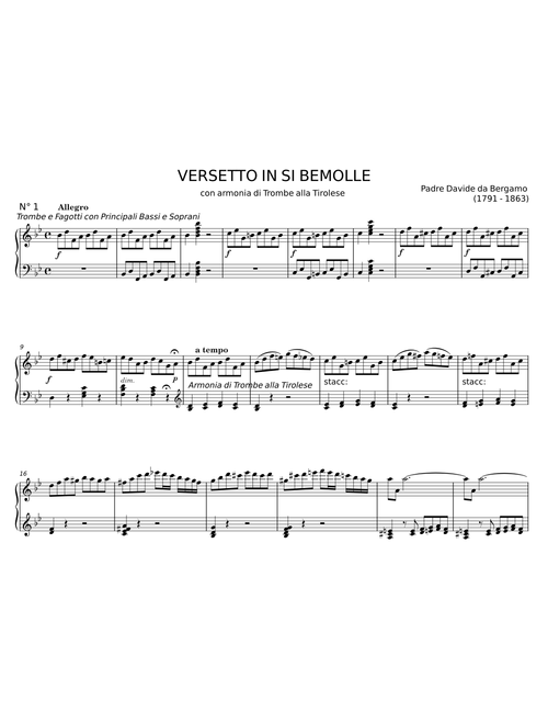VERSETTO IN SI BEMOLLE - Padre Davide da Bergamo