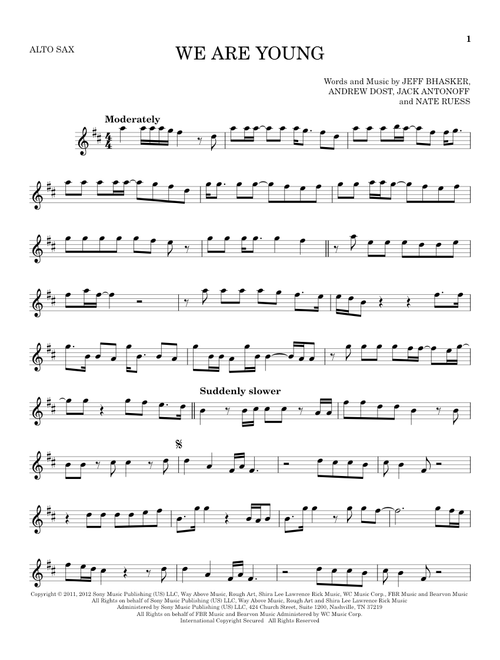 We Are Young - fun featuring Janelle Monae (Alto Sax Solo)