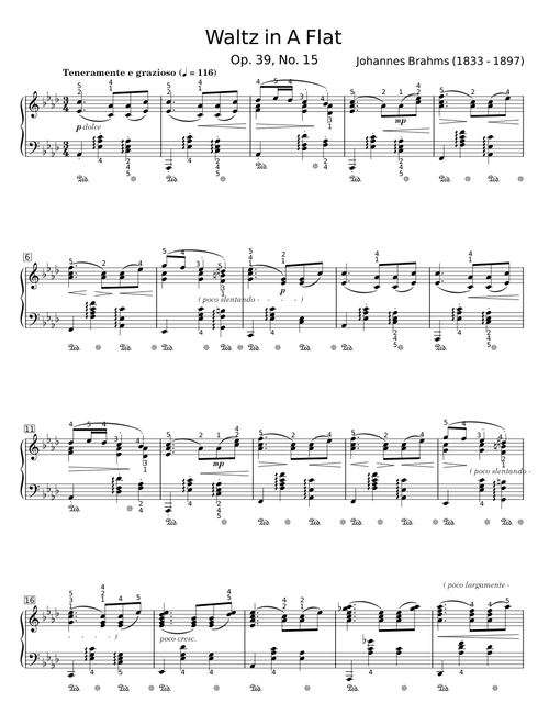 Waltz in A-flat Major, Op. 39, No. 15 - Johannes Brahms