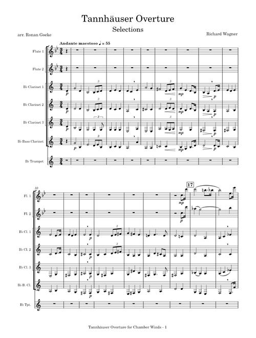 Tannhäuser, WWV 70 – Richard Wagner Selections from Overture to Tannhäuser - Richard Wagner