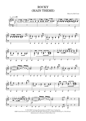 Rocky Theme - Bill Conti Sheet Music for Piano (Solo) | MuseScore.com