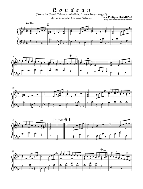 Rameau Les Sauvages Les Indes Galantes carillon