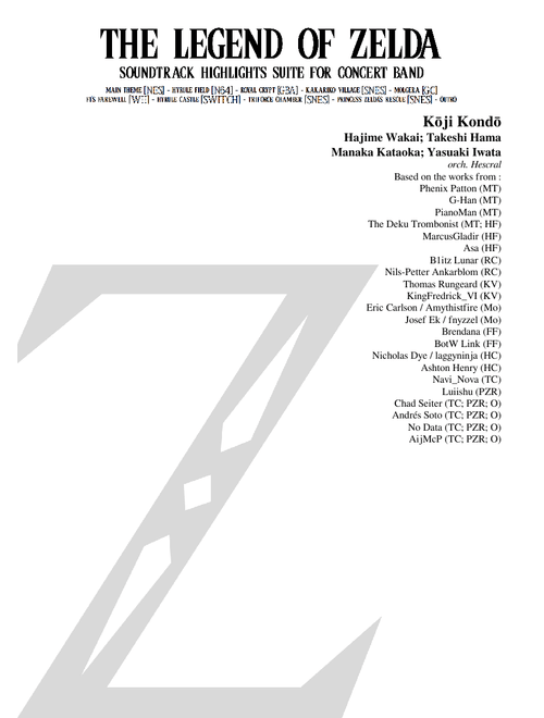 The Legend of Zelda - Highlights Suite for Concert Band