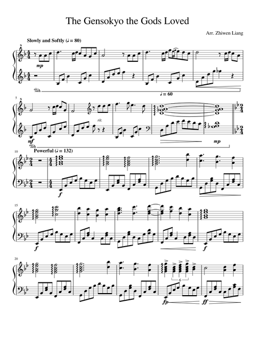The Gensokyo the Gods Loved - Arr. Zhiwen Liang