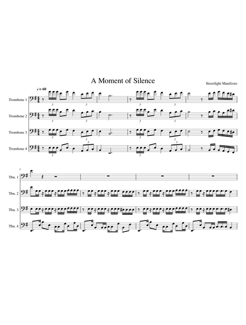 A Moment of Silence - Trombone Quartet - Incomplete