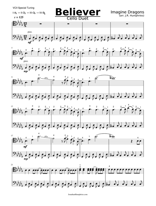 BELIEVER Imagine Dragons CELLO DUET