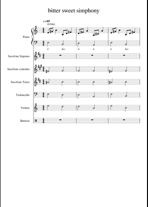 Play Official version of Bitter sweet symphony Sheet Music by The Verve ...