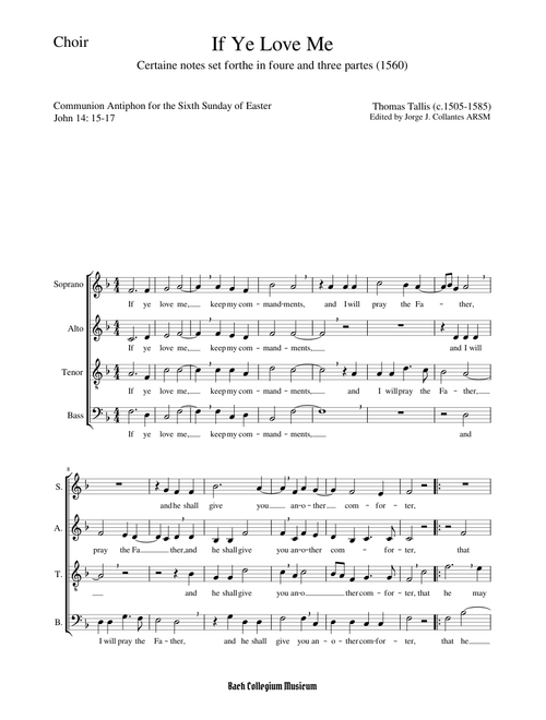 If Ye Love Me - Thomas Tallis