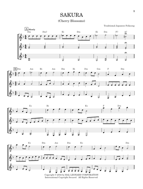 Sakura (Cherry Blossoms) - Traditional Japanese Folk Song (Guitar Ensemble)