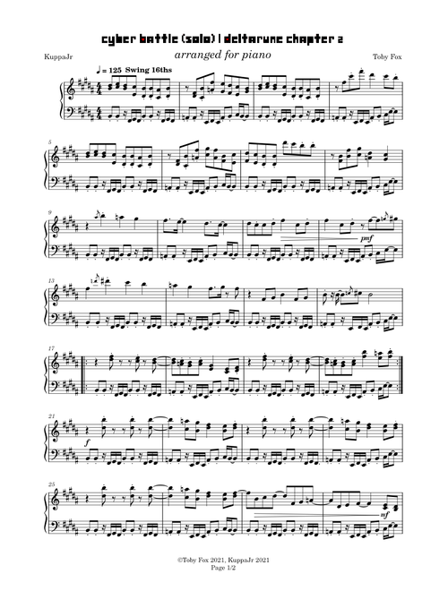 Cyber Battle (Solo) | Deltarune Chapter 2 (Piano Arrangement)