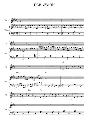 Doraemon Song Notes Doraemon Theme song Sheet Music for Piano (Solo) easy | MuseScore.com