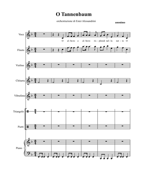 O Tannenbaum. School ensamble (Arr. Ester Alessandrini) - Anonimo (Small Ensemble)