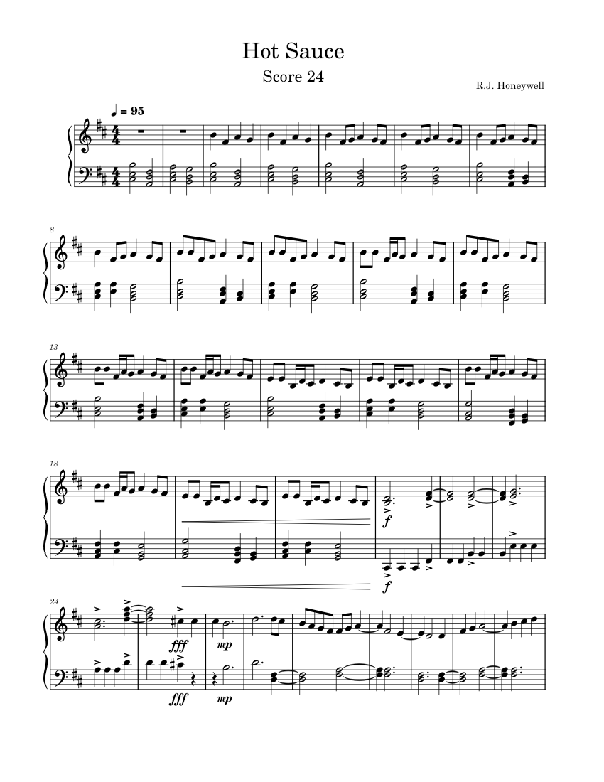 Hot Sauce Sheet music for Piano (Solo) | Musescore.com