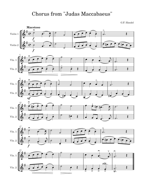 Chorus From Judas Maccabaeus – Georg Friedrich Händel