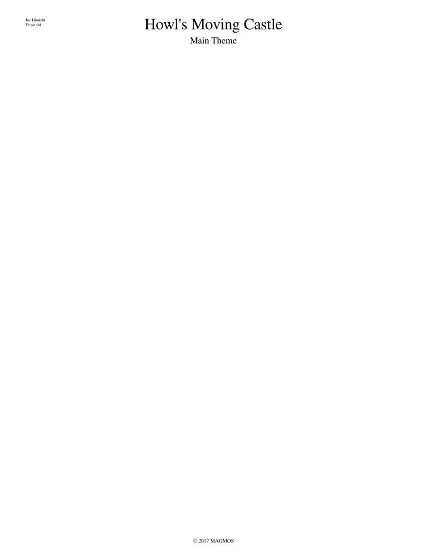 Howl's Moving Castle Sheet music for Piano, Trombone, Flute, Oboe