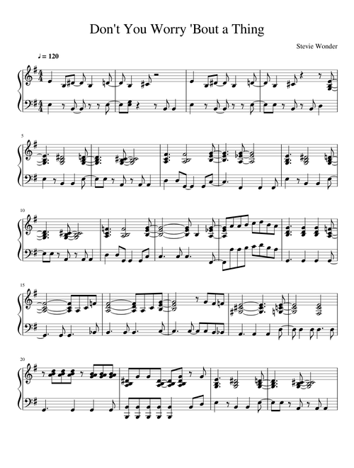 Don't You Worry 'Bout a Thing Roger Emerson Piano
