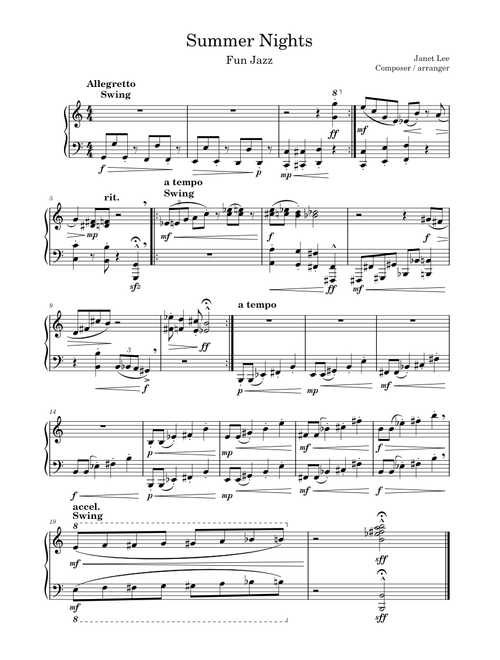 Summer Nights – janetsmusicpa