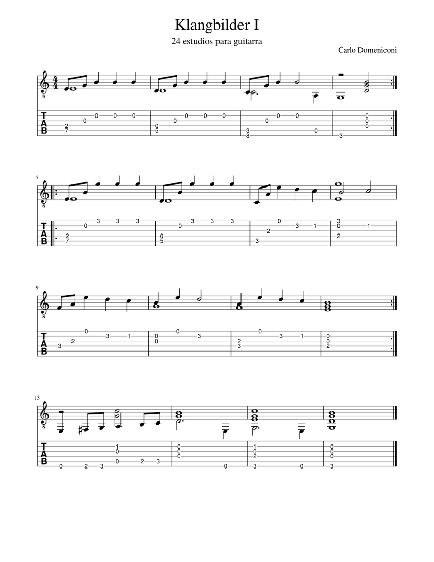 moco様確認用　ELECTRIC GUITAR 楽譜集 Klangbilder I Sheet Music and Tab for Guitar (Solo) | MuseScore.com