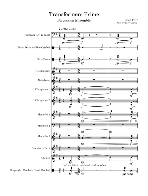 Transformers Prime – (Percussion Ensemble) - Brian Tyler