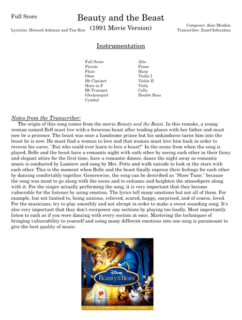 Beauty And The Beast (1991 Movie Version) – Alan Menken