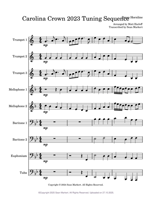 Carolina Crown 2023 Tuning Sequence