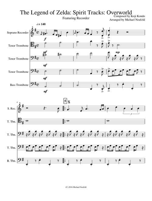 The Legend of Zelda: Spirit Tracks: Overworld featuring Solo Soprano Recorder