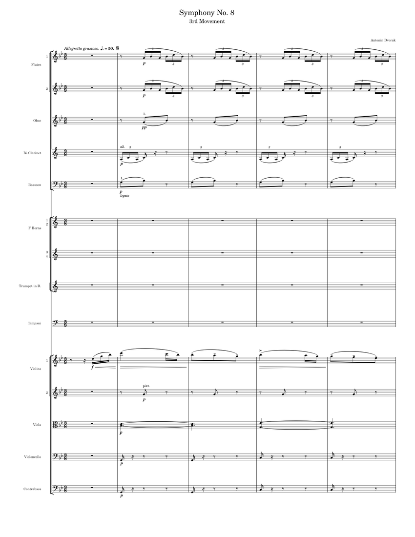 Dvorak - Symphony No. 8, Op. 88 - 3rd Movement Sheet music