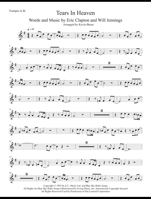 Tears In Heaven (Arr. Kevin Busse) - Eric Clapton (Trumpet Solo)