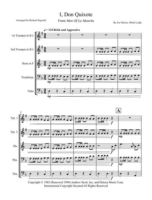 Man Of La Mancha (I, Don Quixote) (Arr. Richard Sigwald) - Linda Eder (Brass Ensemble)