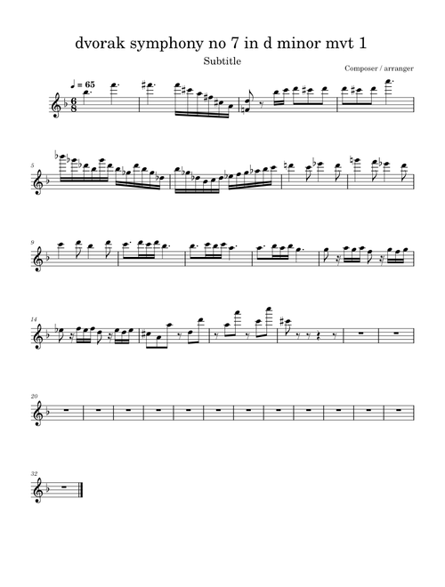 Symphony no 7 in D minor – Antonín Dvořák dvorak symphony no 7 in d minor mvt 1