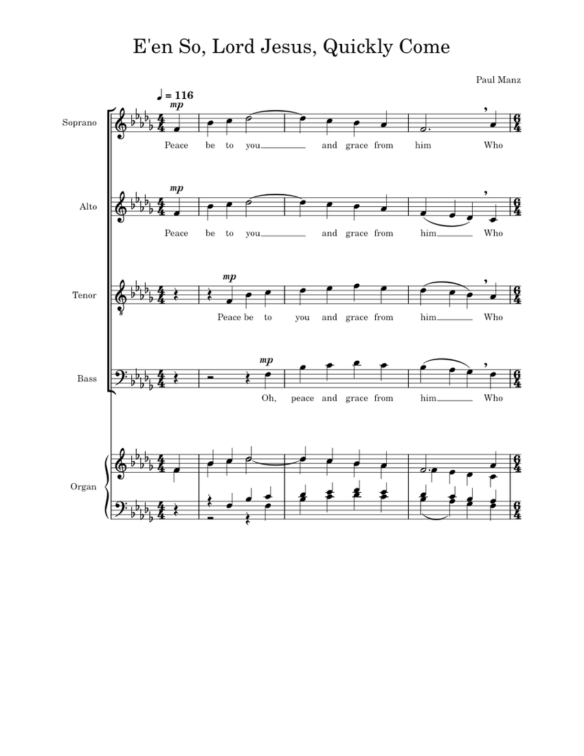 E'en So Lord Jesus Quickly Come Paul Manz E'en So, Lord Jesus