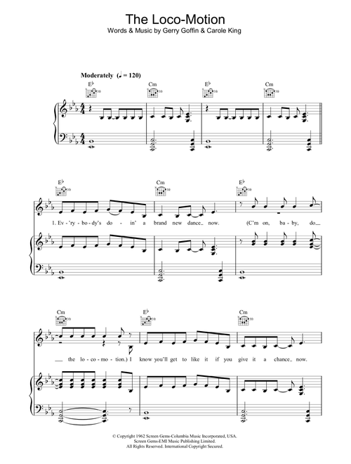 The Loco-Motion - Kylie Minogue (Piano-Vocal-Guitar (Piano Accompaniment))