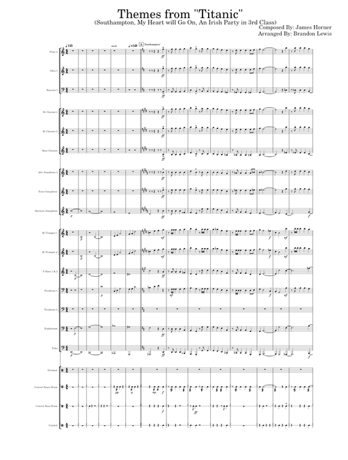 Themes from Titanic - Composed By: James Horner/Arranged By: Brandon Lewis