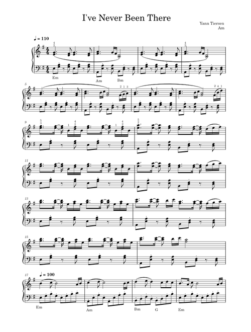 I've Never Been There – Yann Tiersen