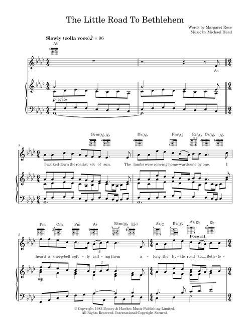 The Little Road To Bethlehem - Aled Jones, Howard Blake, The Snowman Movie (Piano-Vocal-Guitar (Piano Accompaniment))