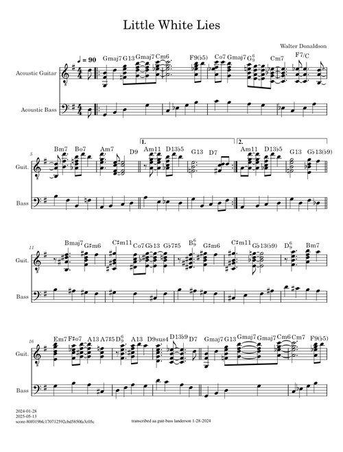 Little White Lies (guit-bass)
