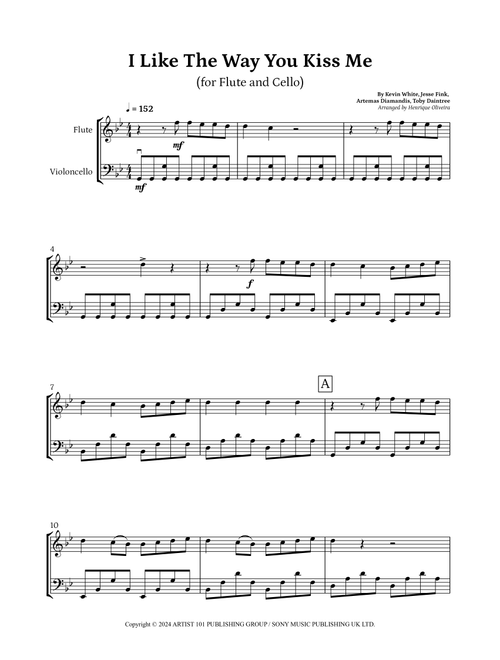 I Like The Way You Kiss Me (Arr. Henrique Oliveira) - Artemas (Instrumental Duet)