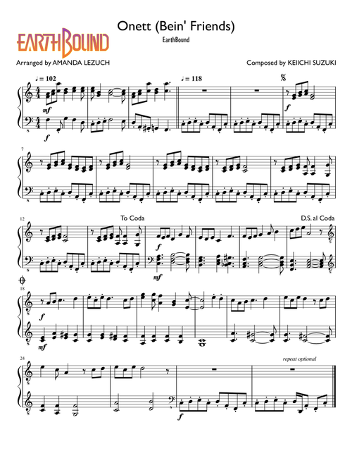 Onett (bein Friends) (Arr. Amanda Lezuch) - Keiichi Suzuki (Piano Solo)